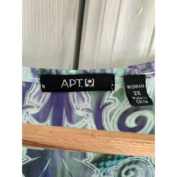 Apt 9 Women's Plus 2X Colorful Blouse Top Fairy Stretch - Picture 3 of 6